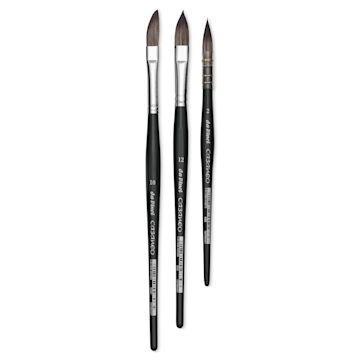 Open in modal - Da Vinci Casaneo Synthetic Squirrel Watercolor Brush Set - Assorted, Box Set of 3, Short Handle