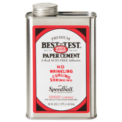 Best-Test Acid-Free Paper Cement - front of 16 oz can shown 