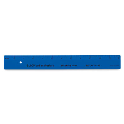 Blick Plastic Ruler - Blue 12" ruler shown horizontally