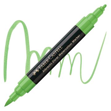 Open in modal - Faber-Castell Albrecht Dürer Watercolor Marker - Leaf Green 112 marker and swatch