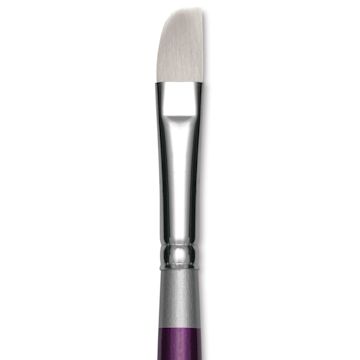Open in modal - Silver Brush Silver Silk 88 Synthetic Brush - Short Handle, Soft Curve, Size 12, close-up