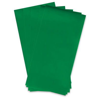 iCraft Deco Foil - 5 sheets of Green Foil shown in fan