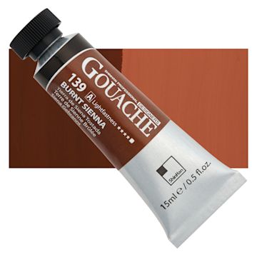Open in modal - ShinHan Professional Designers Gouache - Burnt Sienna, 15 ml tube and swatch