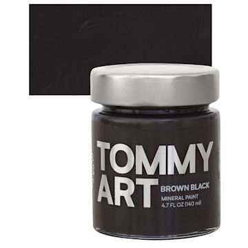 Open in modal - Tommy Art Mineral Paint - Brown Black, 140 ml jar and swatch