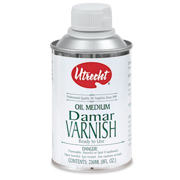 Open in modal - Utrecht Damar Varnish - Front view of 8 oz can shown