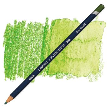 Open in modal - Derwent Watercolor Pencil - Cedar Green pencil and swatch