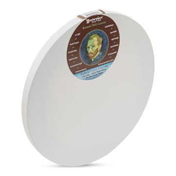 Open in modal - Masterpiece Pro Stretched Round Canvas, 12" Diameter, 3/4" Profile side view