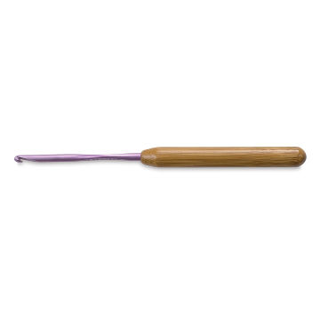 Bamboo Crochet Hook - Purple metal hook shown horizontally