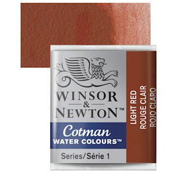 Open in modal - Winsor & Newton Cotman Watercolor Half Pan - Light Red and swatch