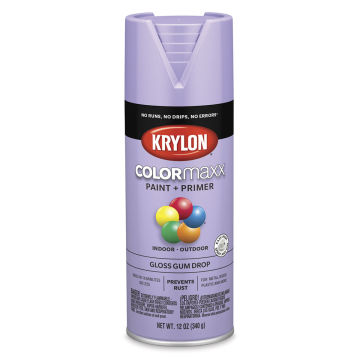 Krylon Colormaxx Spray Paint - Front of 12 oz. can of Gloss Gum Drop Color
