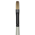 Silver Brush Black Pearl Synthetic Brush - Series 6401, Flat, Size 3, Long Handle