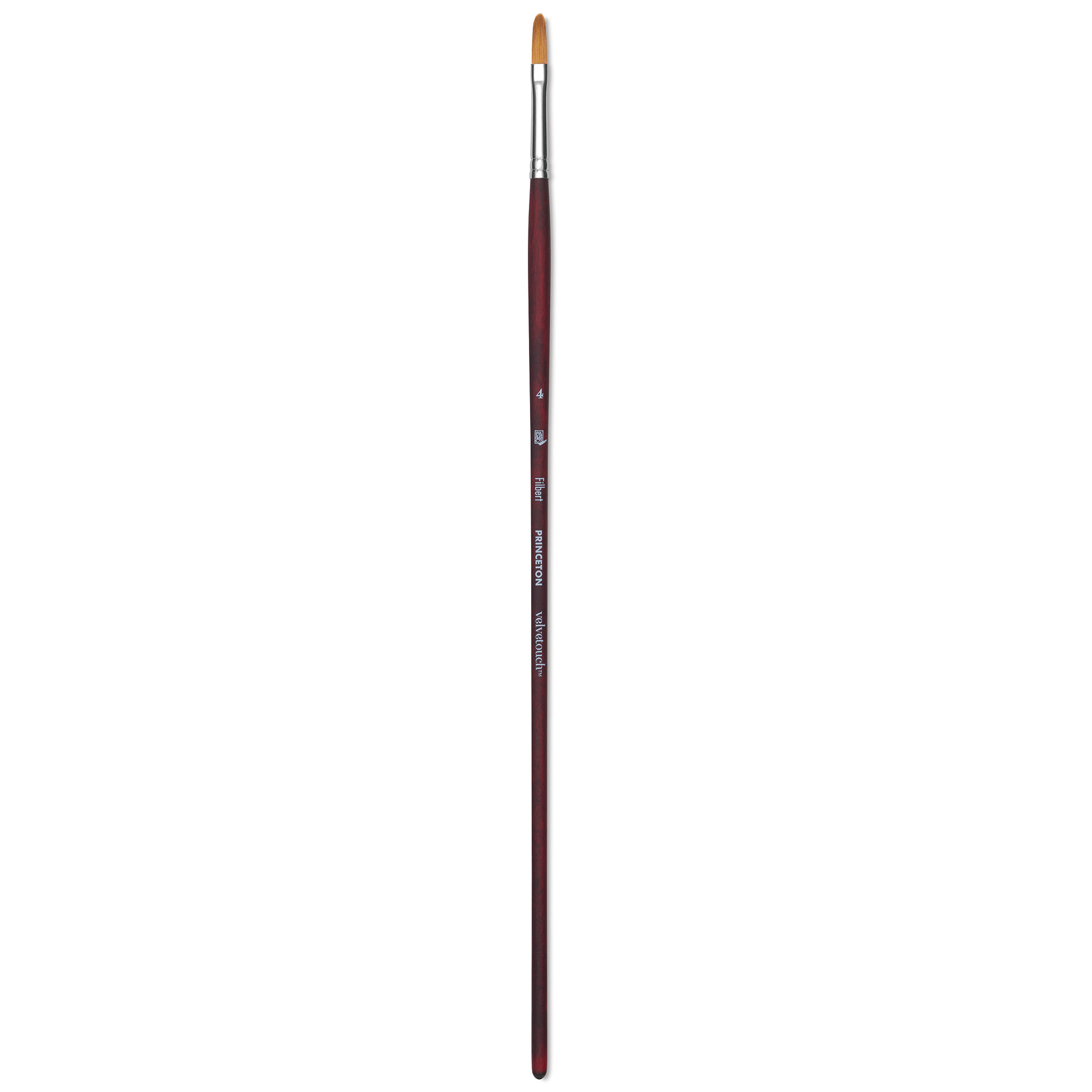 Princeton Velvetouch Series 3900 Synthetic Brush - Filbert, Long Handle, Size 10