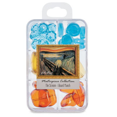 John Bead Masterpiece Collection Glass Bead Box - The Scream/Edvard Munch (Front of packaging)