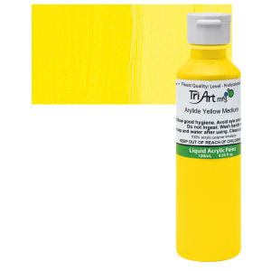 Tri-Art Finest Liquid Artist Acrylics - Arylide Yellow Medium, 120 ml bottle