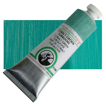 Open in modal - Old Holland Classic Oil Color - Cobalt Green Turquoise, 40 ml tube and swatch