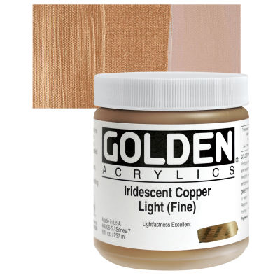 Golden Heavy Body Artist Acrylics - Iridescent Copper Light (Fine), 8 oz Jar