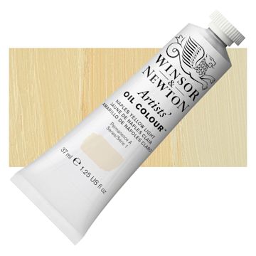 Open in modal - Winsor & Newton Artists' Oil Color - Naples Yellow Light, 37 ml tube and swatch