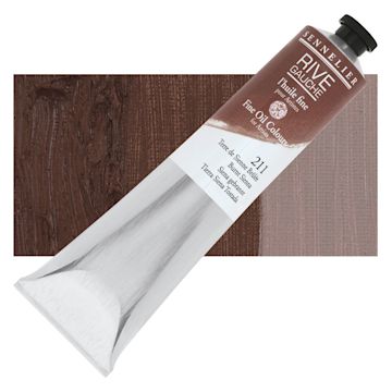 Open in modal - Sennelier Rive Gauche Artists Oil Color - Burnt Sienna, 200 ml tube and swatch