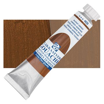 Open in modal - Royal Talens Gouache - Burnt Umber, 20 ml tube and swatch