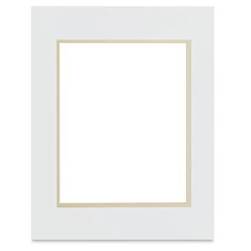 Open in modal - Blick Double Mat - Manor White/Ecru, 11" x 14" (7-1/2" x 9-1/2" Opening)