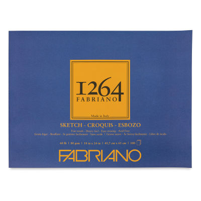 Fabriano 1264 Sketch Pad, 18" x 24", Glue Bound, 100 Sheets, Landscape