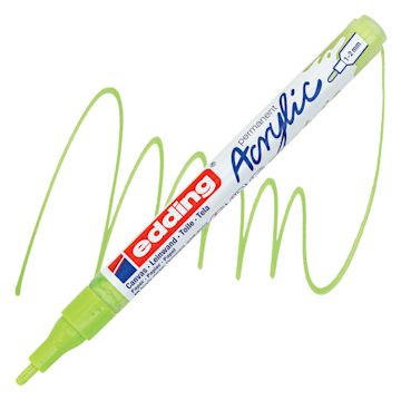 Open in modal - Edding Acrylic Paint Marker - Pastel Green 917, Fine marker and swatch