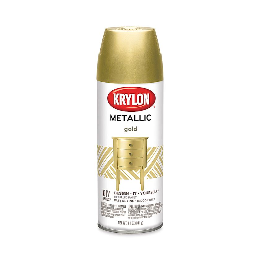 Krylon Brilliant Metallic Spray Paint Gold, 11 oz BLICK Art Materials