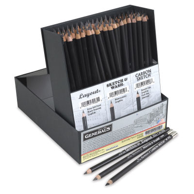 General's Specialty Drawing Pencils Classroom Pack - Open package showing all three types of pencils