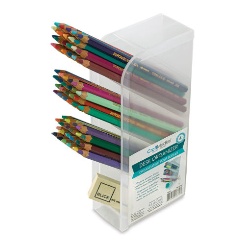 Acrylic Pen Holder Crayon Organizer for Kids, 6 Slots Arts and