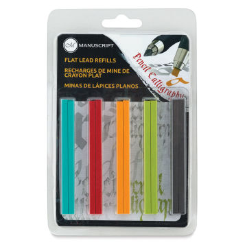 Lettering Pencil Refill Leads - Front of blister Package of Flat Multicolor Leads
