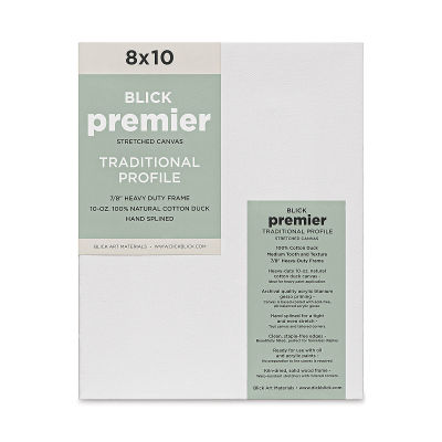 Blick Premier Stretched Cotton Canvas - Traditional Profile, Splined, 8" x 10" (front)