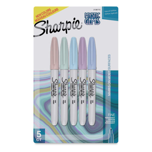 Sharpie Fine Point Permanent Markers - Mystic Gem Colors, Set of 5