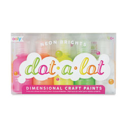 Ooly Dot A Lot Dimensional Craft Paint, Neon Brights, Set of 5 (in packaging)