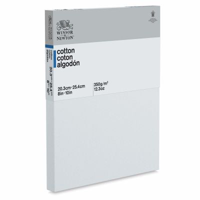Winsor & Newton Classic Cotton Canvas - Angled view of Traditional Canvas with label

