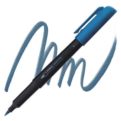 Zebra Metallic Brush Pen - Dark Blue