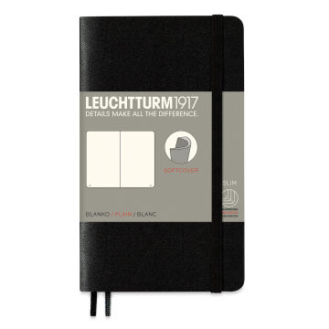 Leuchtturm1917 Blank Softcover Notebook - Black, 3-1/2" x 6"