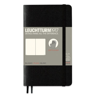 Leuchtturm1917 Blank Softcover Notebook - Black, 3-1/2" x 6"