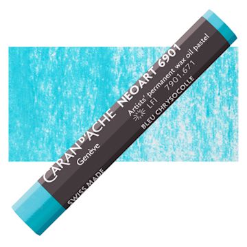 Open in modal - Caran d’Ache Neoart 6901 Pastel - Chrysocolla Blue, pastel and swatch