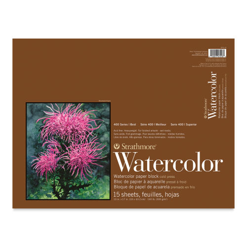 Strathmore Watercolor Paper Block, 400 Series, 100 Sheets, 9 x 12 