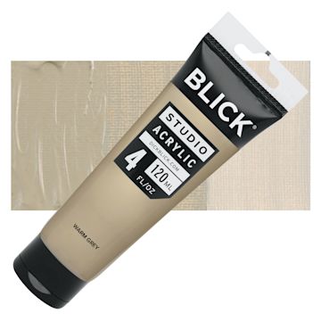 Open in modal - Blick Studio Acrylics - Warm Grey, 4 oz tube and swatch