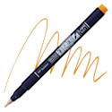 Tombow Fudenosuke Brush Pen - Orange Neon, Hard Tip