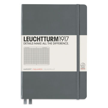 Leuchtturm1917 Squared Hardbound Notebook - Anthracite, 5-3/4" x 8-1/4"