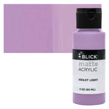 Open in modal - Blick Matte Acrylic - Violet Light, 2 oz bottle and swatch