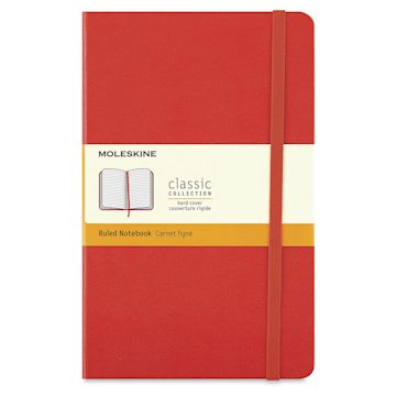 Open in modal - Moleskine Classic Hardcover Notebook - Scarlet Red, Ruled, 8-1/4" x 5"