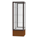 Waddell Keepsake Series Display Case - 24" x 72" x 24", Carmel Oak/Dark Bronze, Mirror Back