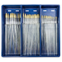 Royal Langnickel Clear Choice Brush Set - White Bristle, Round, Set of 60, Long Handle
