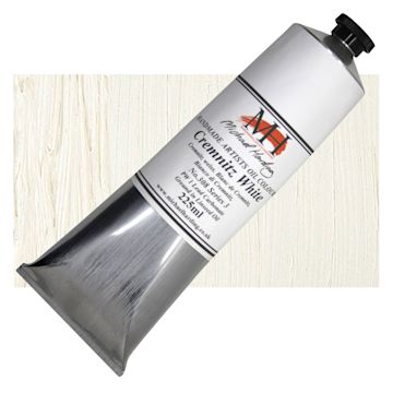 Open in modal - Michael Harding Artists Oil Paint - Cremintz White (Linseed), 225 ml tube and swatch