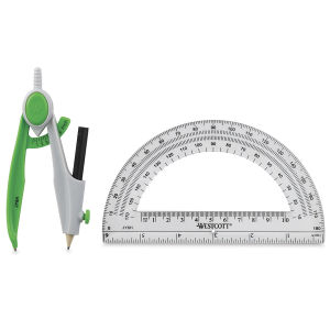 Westcott Student Compass and Protractor Set - 6"