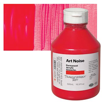 Open in modal - Tri-Art Art Noise Permanent Acrylic Gouache - Transparent Red, 500 ml, Bottle and swatch