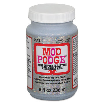 mod podge mega glitter 8 oz silver, gold, or hologram